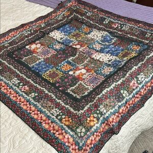 Johnny Was Floral Patchwork Silk Scarf